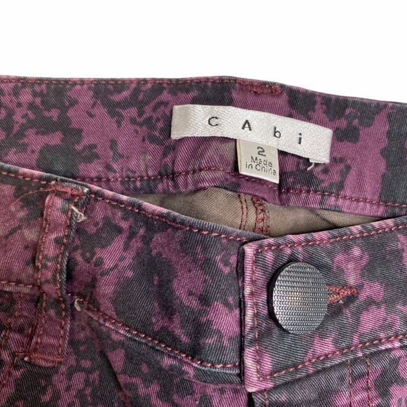 Cabi Twilight Purple Camo Skinny Jeans #159 Pants - Picture 3 of 11